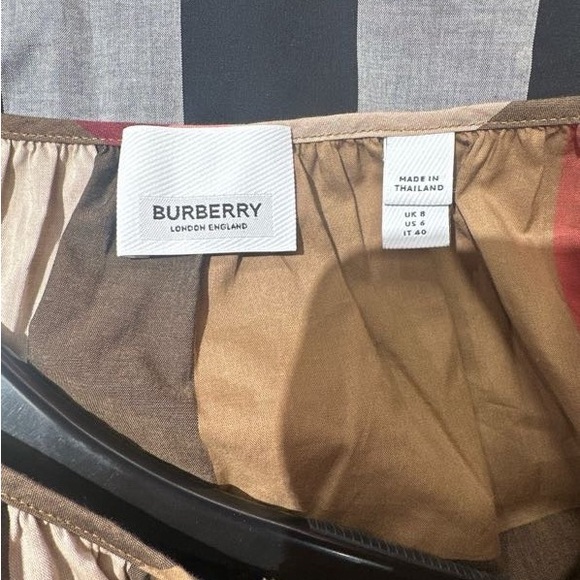 Burberry Tan and Brown mid length women Dress Short Sleeve Crew Neck - Picture 7 of 11